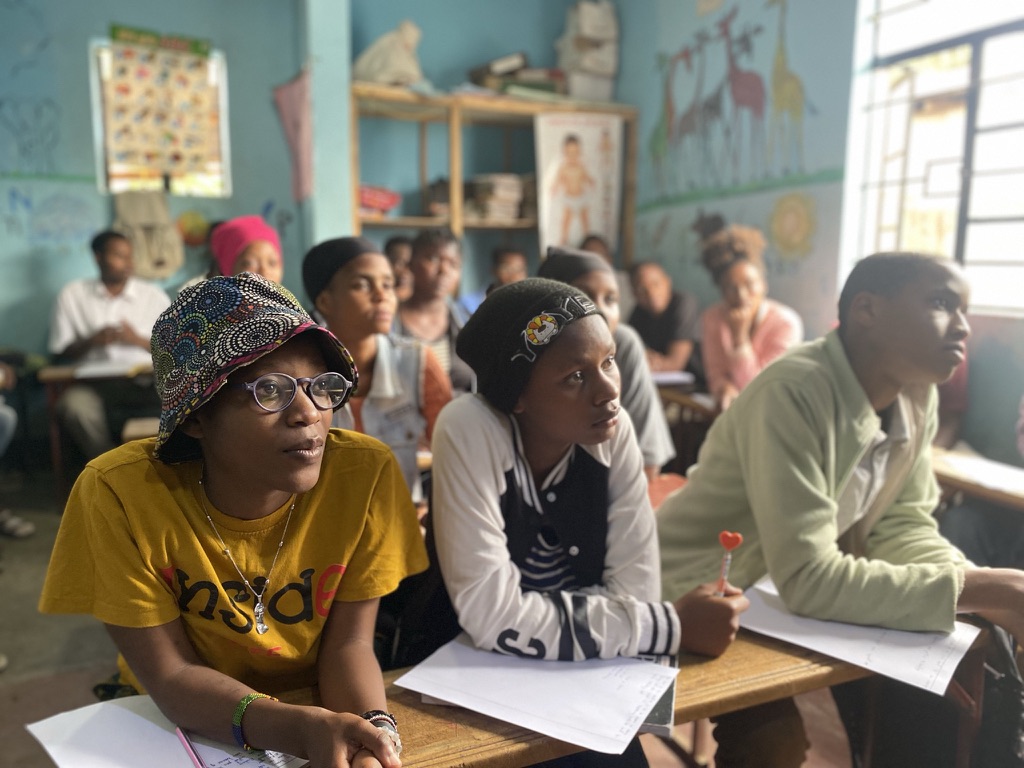 Students paying attention in a classroom